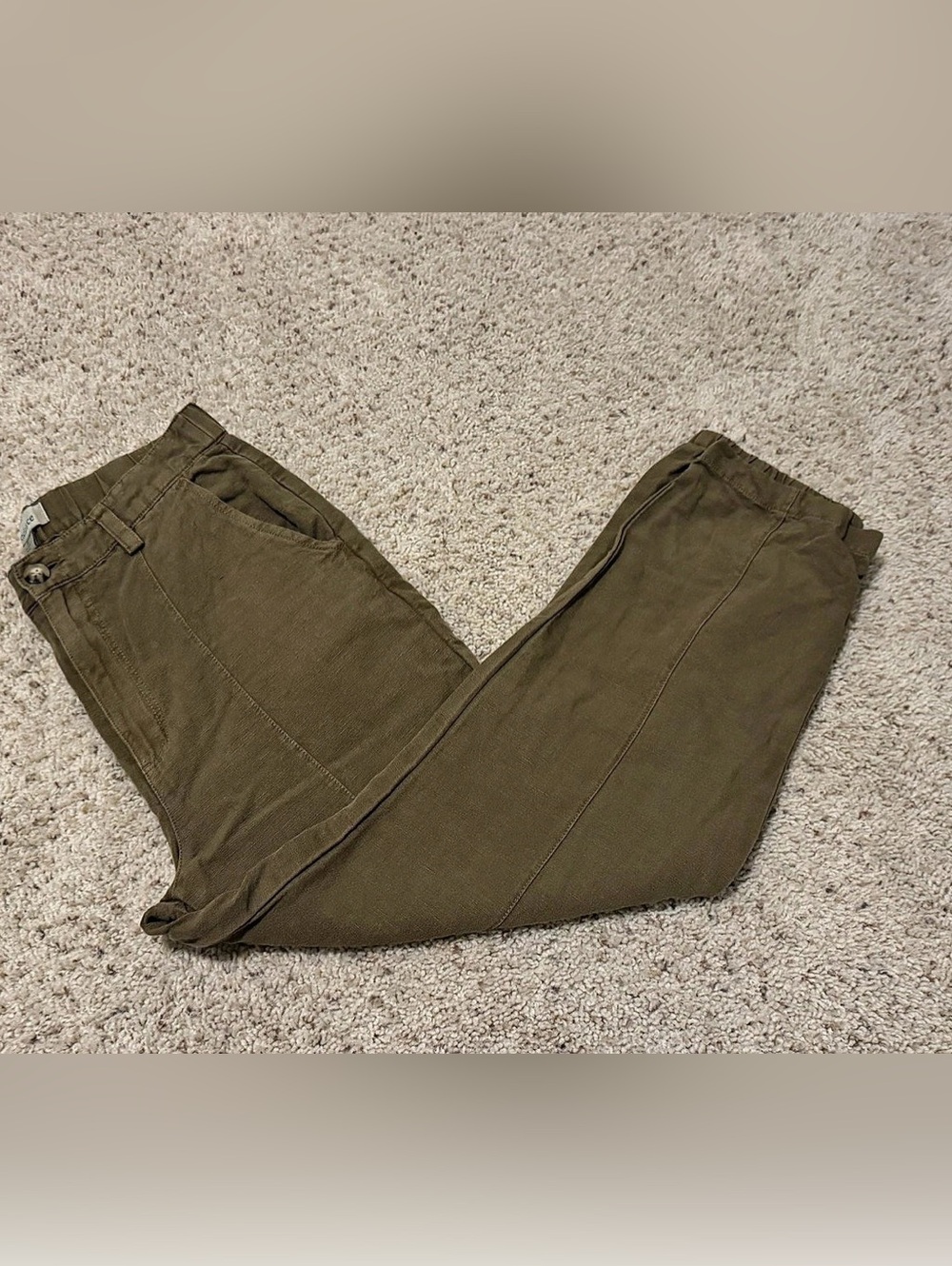 Sundance Olive Cotton Linen Jogger Pants Size 6